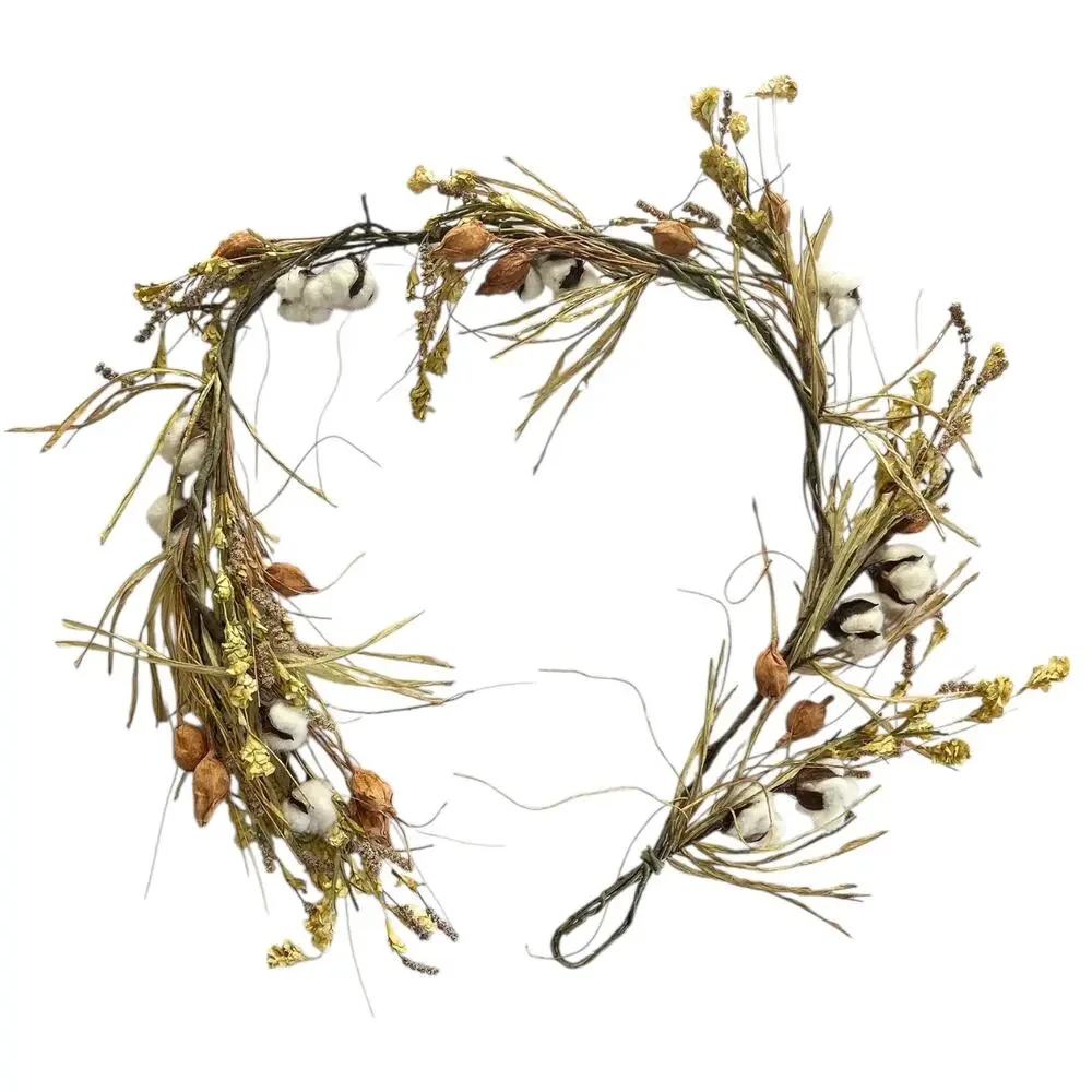Rustic Cotton & Dried Grass Garland Farmhouse Country Decor 60